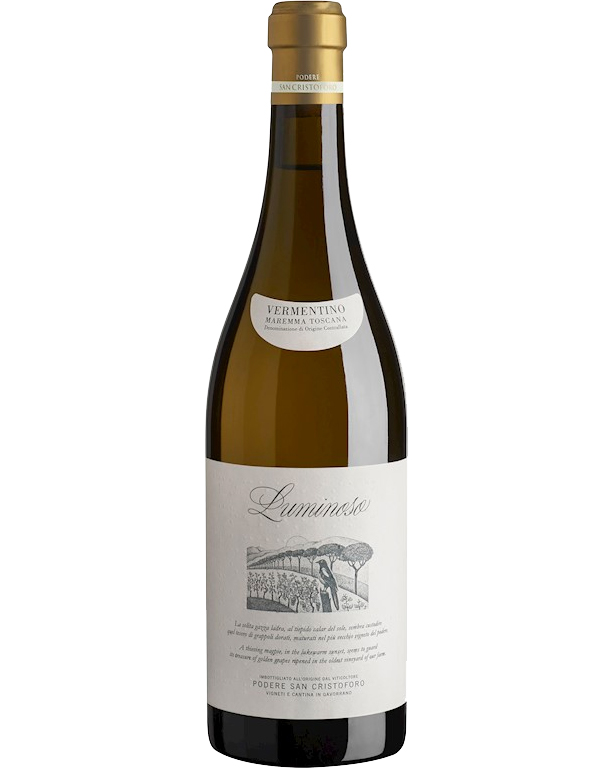 Podere San Cristoforo, Luminoso Biodinamico Biologico Vegano – 2021 Maremma Toscana DOC Vermentino (Vino Bianco) – cl 75 x 1 bottiglia vetro