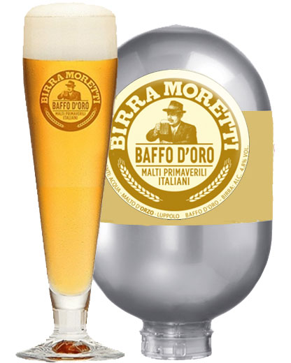 Birra Moretti – Baffo d’Oro, Lager – lt 8 x 1 fusto Blade plastica