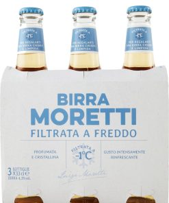 Birra Moretti – Filtrata a Freddo, Lager – cl 33 x 1 bottiglia vetro cluster (cluster da 3 pz)