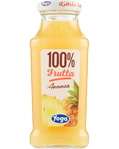 Yoga, Succo di frutta 100% – Ananas – cl 20 x 12 bottiglie vetro