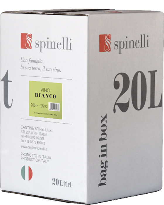 Spinelli, Bianco – Terre di Chieti IGT (Vino Bianco) – lt 20 x 1 baginbox