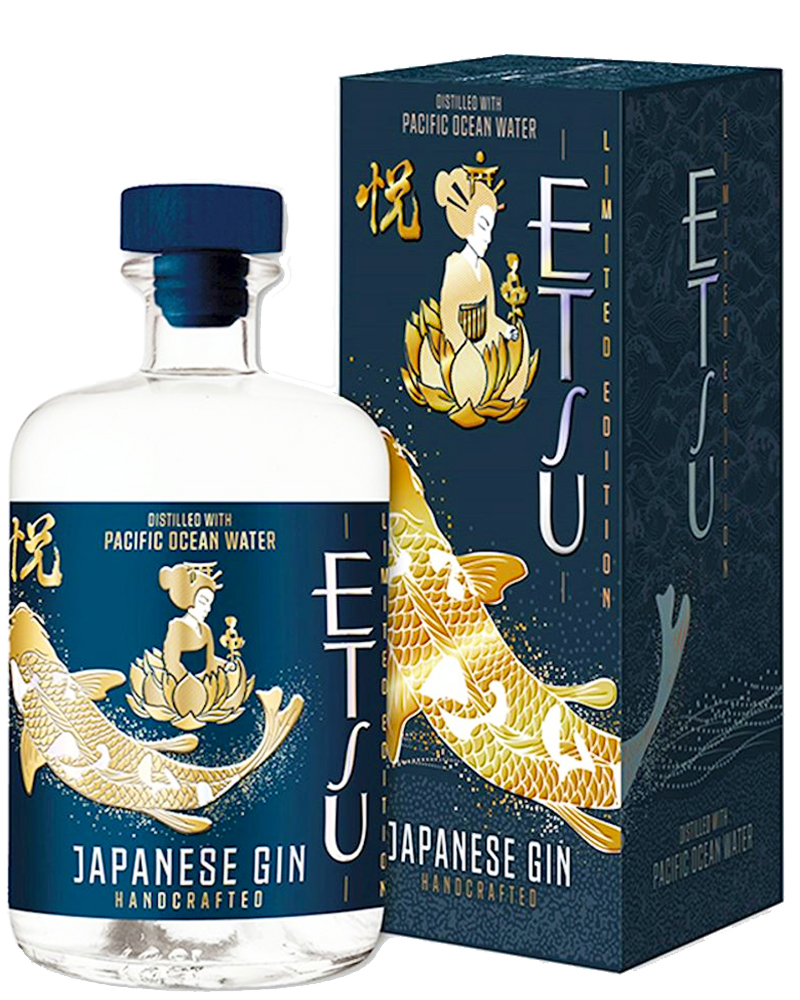 Etsu – Limited Edition Pacific Ocean Water, Handcrafted Gin – cl 70 x 1 bottiglia vetro astucciato