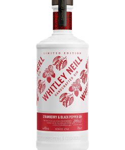 Whitley Neill – Strawberry & Black Pepper, Handcrafted Gin alle Fragole e Pepe Nero – cl 70 x 1 bottiglia vetro