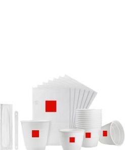 illy, Caffe – Starter Kit, 200 Bicchierini PET + 1 Kg Zucchero in Bustine + 200 Palette – 200 kit