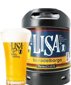 Birra del Borgo – LISA, Birra Pale Lager Italiana – lt 6 x 1 fusto PerfectDraft acciaio (vuoto a rendere)