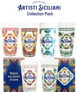 Birra Messina – Tributo Agli Artisti Siciliani Collection Pack, 6 Bicchieri vetro cl. 20 con astuccio – 1 kit