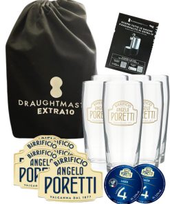 Birrificio Angelo Poretti – Starter Kit DraughtMaster Extra10 – n.6 Bicchieri cl 30 + Sottocoppe + Loghi Spina