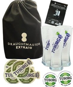 Tuborg – Starter Kit DraughtMaster Extra10 – n.6 Bicchieri cl 20 + Sottocoppe + Loghi Spina