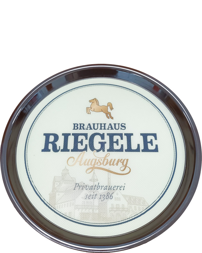 Riegele – Vassoio Birra Rotondo Basso Antiscivolo 37 cm – 1 pezzo