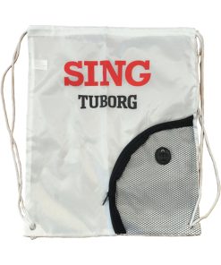 Tuborg – Sing, Sacca in Stoffa con Lacci Zainetto Bianca e Retina Portacellulare – 1 pezzo