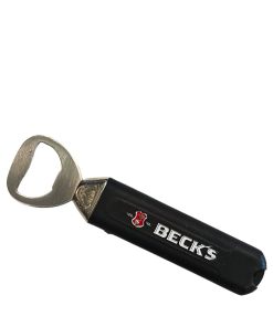 Beck’s – Apribottiglie Metallo con Manico Antiscivolo Colore Nero – 1 pezzo
