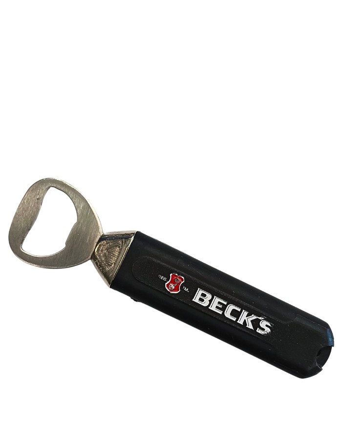 Beck’s – Apribottiglie Metallo con Manico Antiscivolo Colore Nero – 1 pezzo