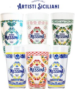 Birra Messina – Tributo Agli Artisti Siciliani, Tumbler – cl 20 x 6 bicchieri vetro