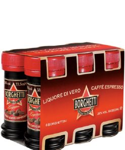 Borghetti – Liquore al Caffe – cl 3,35 x 6 bottiglie plastica Mignon