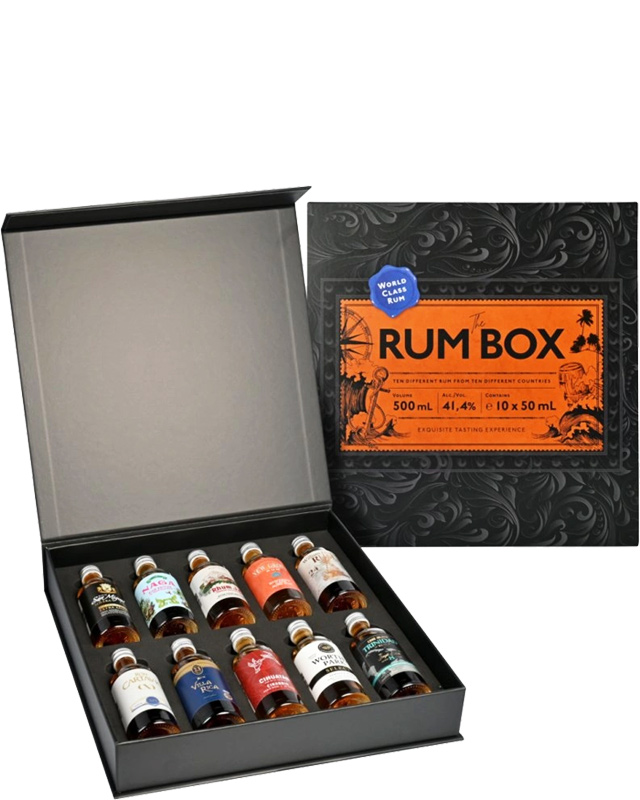 The Rum Box – Blue Edition Degustazione N.10 Bottiglie di Rum 5 cl – 1 kit