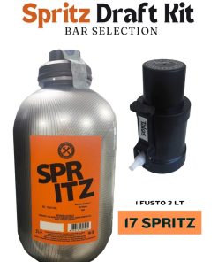 Spritz Kit Freni e Frizioni Bar Selection – Fusto MiniKeg Spritz 3 lt + Top Dispenser MiniKeg – Cocktail Pronto da Bere