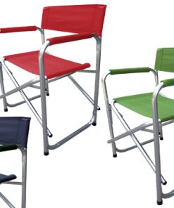 Sedia da Giardino Campeggio Pieghevole Portatile in Alluminio e Poliester REGIA