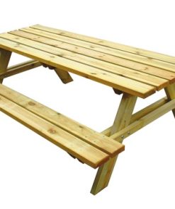 Tavolo da Giardino con Panca in Legno di Pino Trattato LASA PICNIC