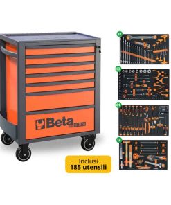Beta 2400 RSC24/7-VI INDUSTRIA – Cassettiera mobile con 7 Cassetti e 185 Utensili Industria – 24004027