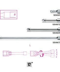 Beta 920AN Prolunghe con attacchi quadri maschio e femmina 1/2″ angolari cromate