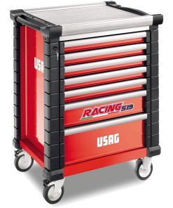 Cassettiera Mobile da Officina USAG 7 Cassetti (VUOTO) Carrello Portautensili Piano Alluminio Struttura Acciaio serie RACING 519 modello RS7/3V