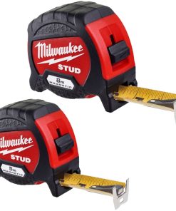 Flessometro Magnetico Scala Metrica MILWAUKEE Metro a Nastro da 5m e 8m Professionale Rinforzato serie STUD