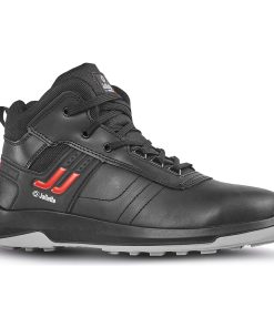 Scarpe Antinfortunistiche Alte a Scaponcino JALLATTE da Lavoro in Pelle Pieno Fiore Nero Idrorepellente da Uomo Donna modello JALPOLYXO S3S CI HRO FO SR