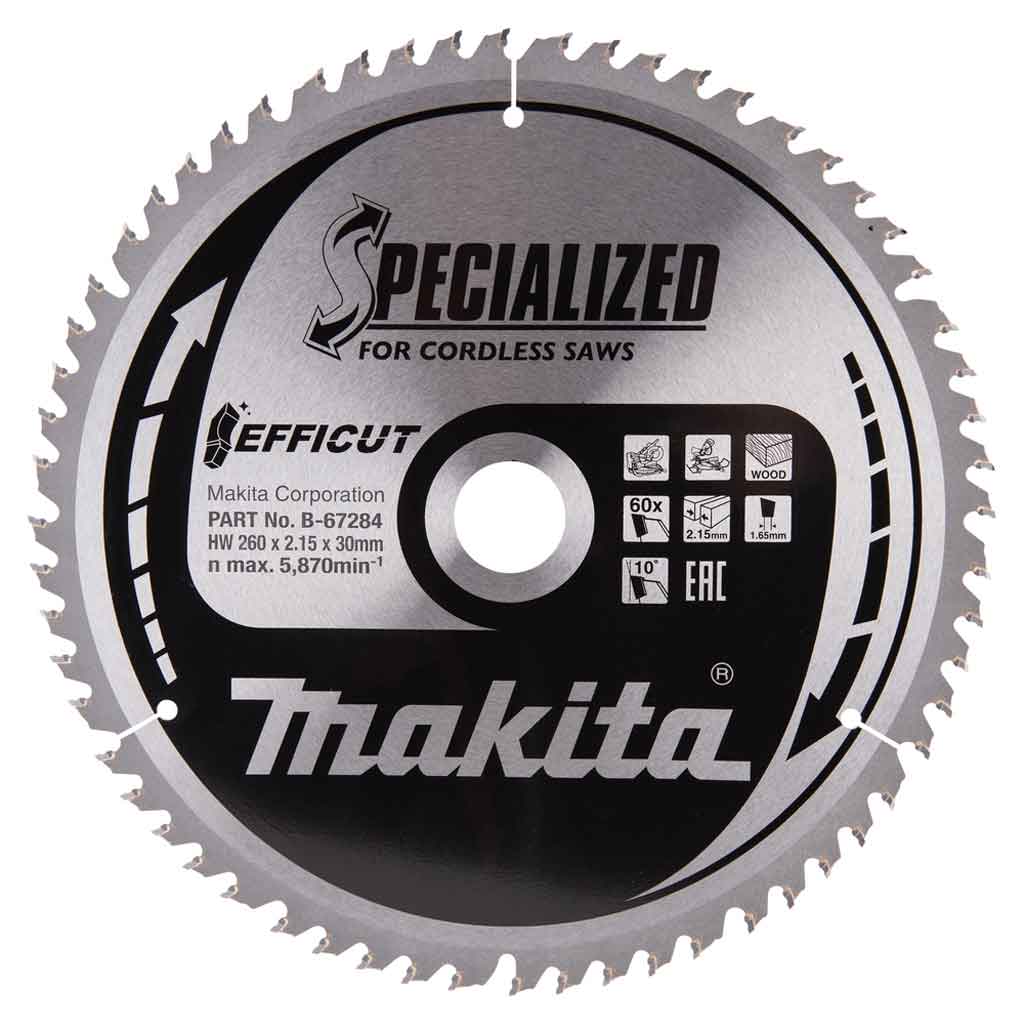 Makita B-67284 Lama Efficut T.C.T. 260x30mm 60T per Legno