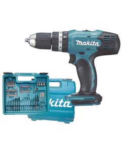 Makita DHP453ZX4 Trapano avvitatore a percussione 18V + 74 Accessori – senza Batteria