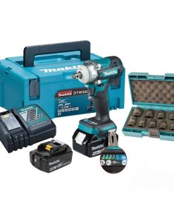 Makita DTW300RTJX Avvitatore ad impulsi 1/2″ Brushless 18V 330 Nm – con batteria e Kit Bussole