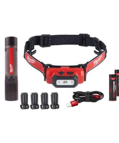 Milwaukee L4 FMHLLED-302 Kit Torcia Frontale IR HL + Torcia L4 FMLED Ricaricabili REDLITHIUM USB – 4933492105
