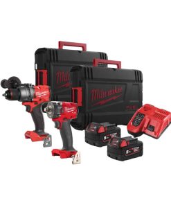 Milwaukee M18 FPP2B3-502X KIT 18V Trapano a percussione + Avvitatore Impulsi 1/2″ – 4933492521