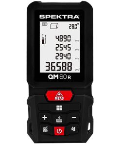Misuratore Metro Laser Portatile a Batteria Integrata SPEKTRA Distanziometro Professionale IP65 Portata 60 metri Precisione ±2 mm/m Peso 151g modello QM60R