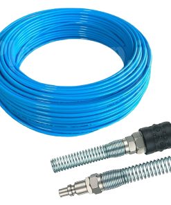 Tubo in Poliuretano 98 Azzurro per Aria Compressa Diametro 10x8mm Completo di Raccordi Rapidi Maschio e Femmina tipo OMNI
