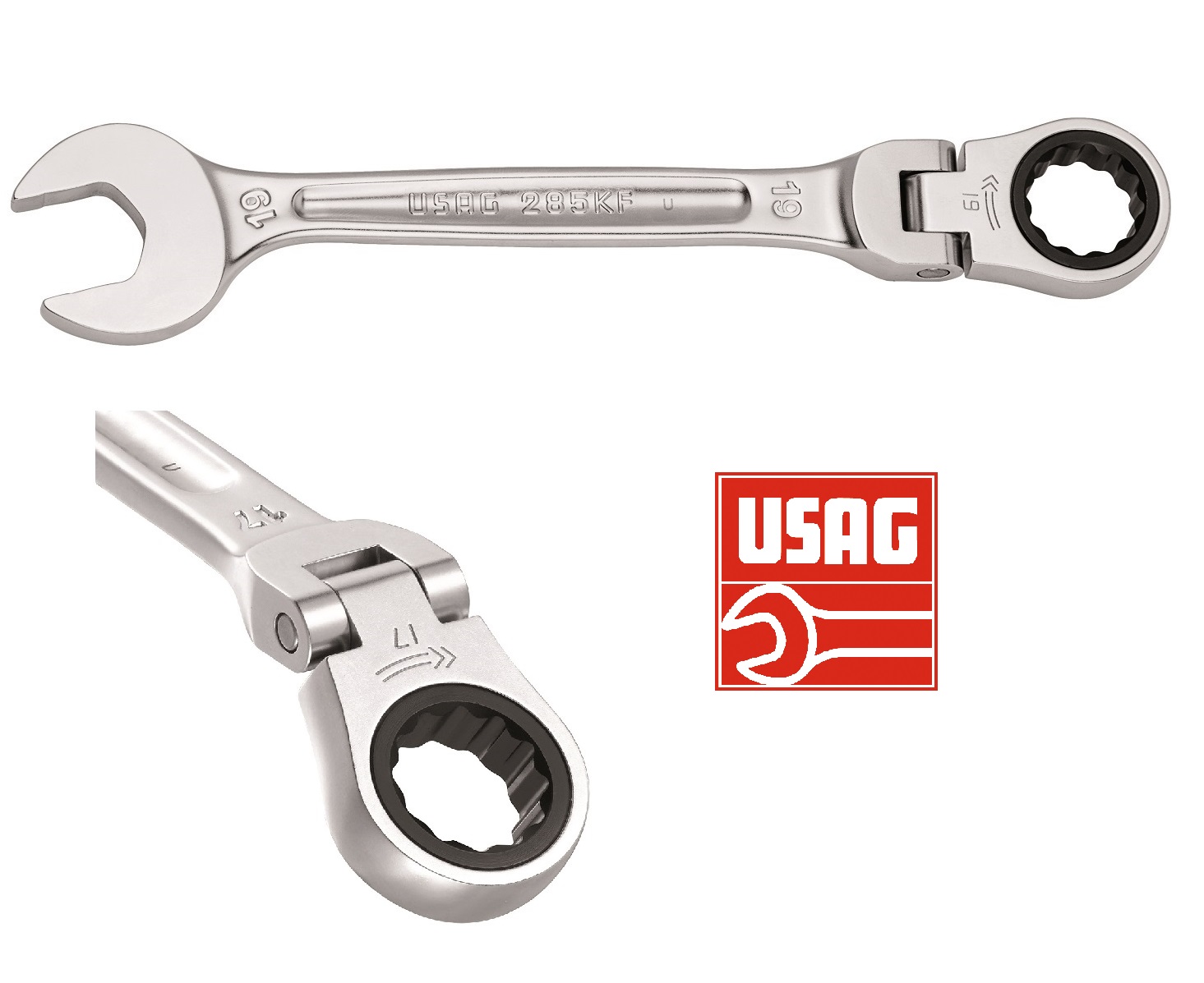 USAG 285 KF CHIAVE COMBINATA A CRICCHETTO SNODATA FISSA E STELLA SNODO COMBINATE - immagine 6