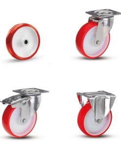 RUOTA SUPPORTO IN ACCIAIO INOX IN POLIAMMIDE NYLON RUOTE GIREVOLI FRENO FISSE