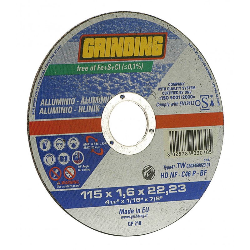 GRINDING 66252922844 DISCO DISCHI DA TAGLIO SOTTILE ALLUMINIO 115×1,6×22,23 mm