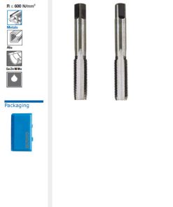 KRINO 10003 MASCHI A MANO SERIE 2 PEZZI FILETTATURA METRICA PASSO GROSSO E FINE