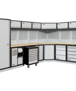 FERVI A007H ARREDAMENTO MODULARE PER OFFICINA CON PIANALE IN LEGNO