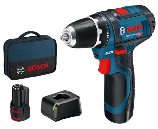 BOSCH GSR 12V-15 TRAPANO AVVITATORE A BATTERIA A LITIO 12 VOLT PROFESSIONALE
