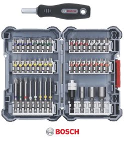 BOSCH SET INSERTI BIT PER TRAPANO KIT + AVVITATORE MANUALE IN CUSTODIA 45 PZ