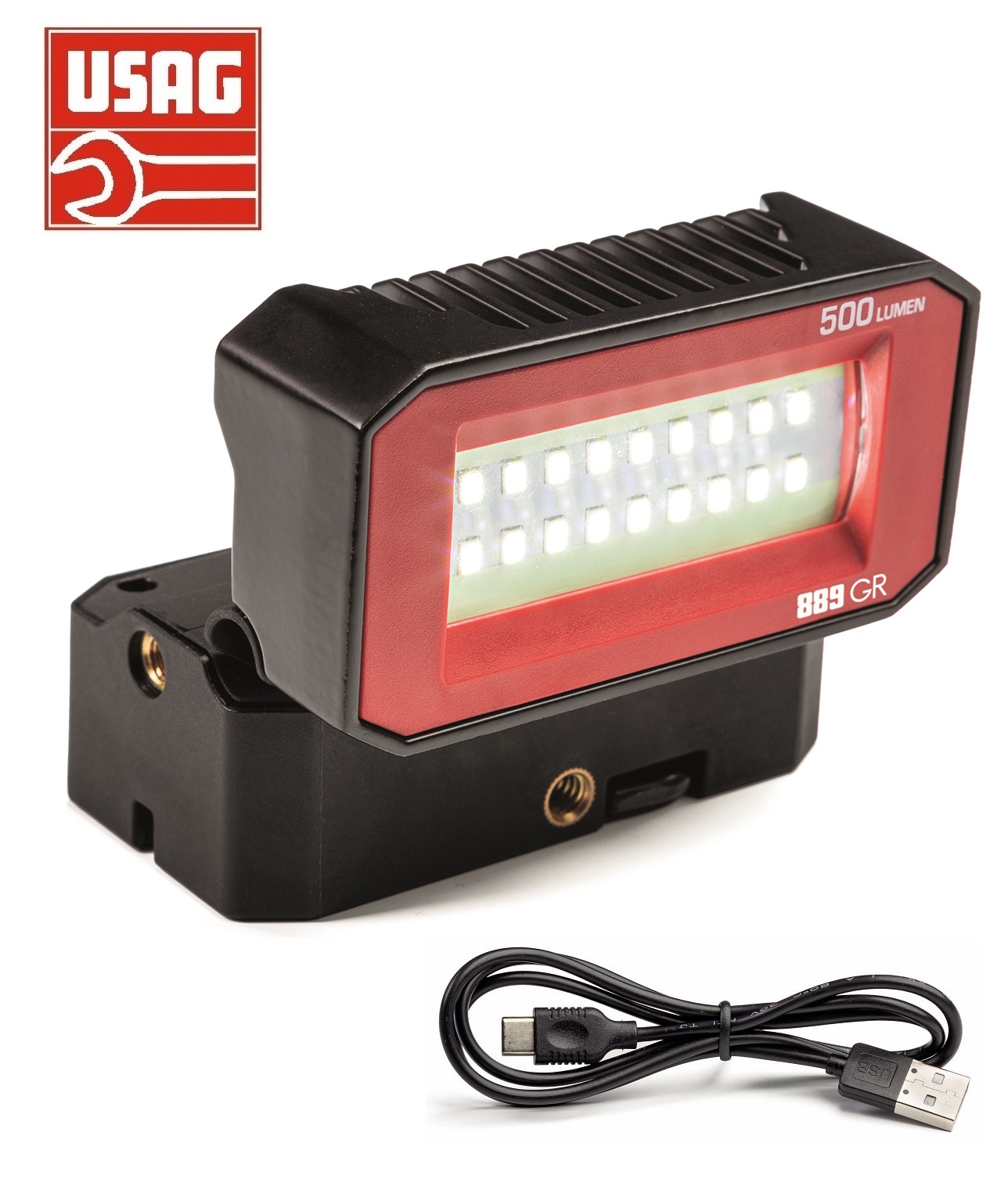 USAG 889 GR FARETTO LAMPADA LUCE A LED SENSORE DI MOVIMENTO RICARICABILE 500 LM - immagine 2