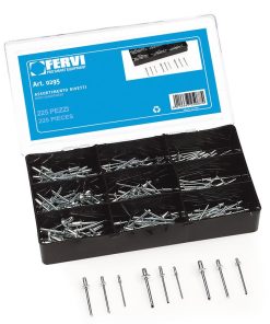 SERIE SET KIT ASSORTIMENTO 225 RIVETTI A STRAPPO IN ALLUMINIO FERVI 0295